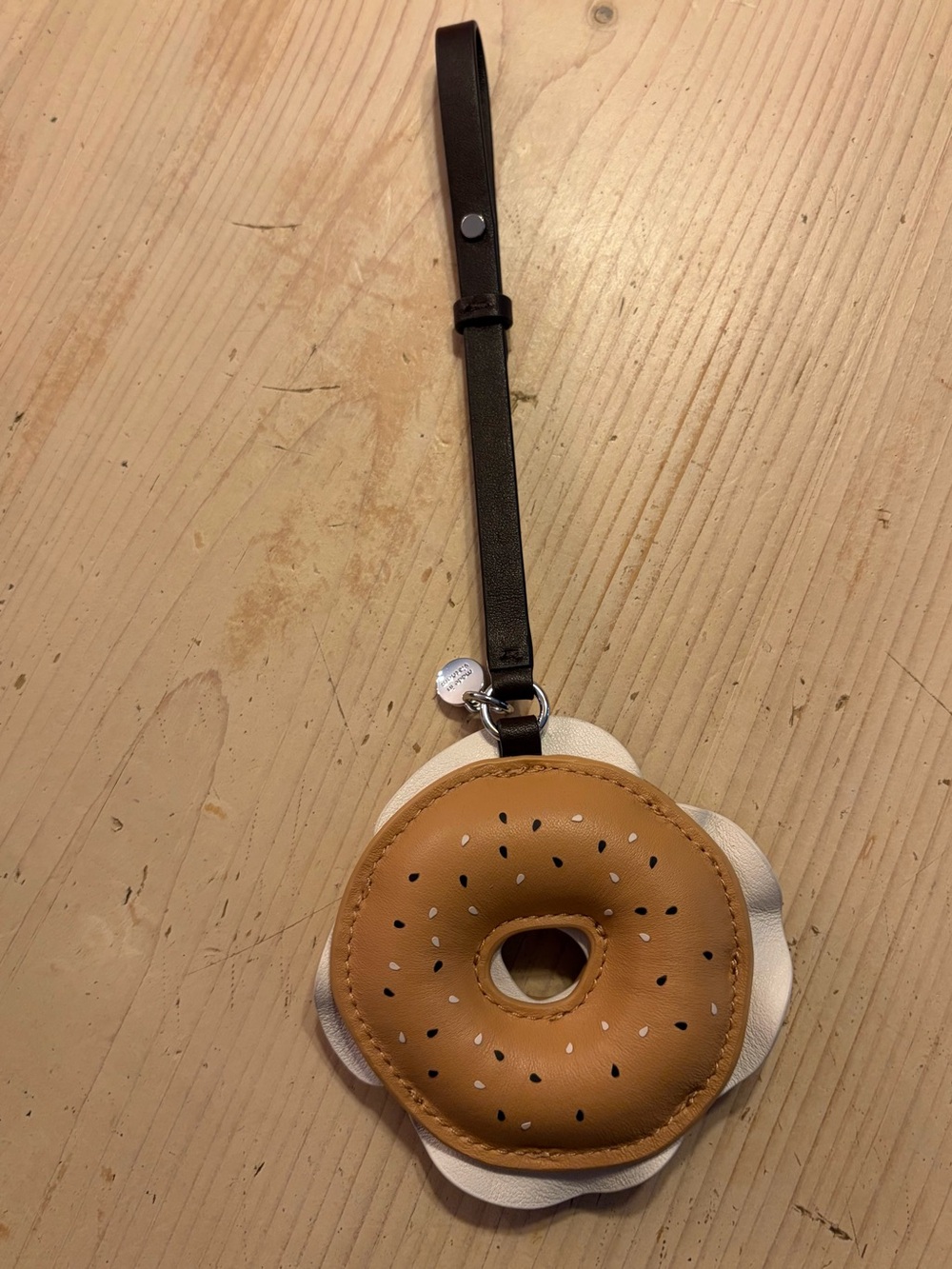 Kate Spade Bagel Leather Bag Charm - Picture 2 of 3